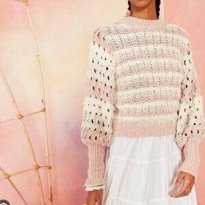 Ulla Johnson Pink and Cream Sweater